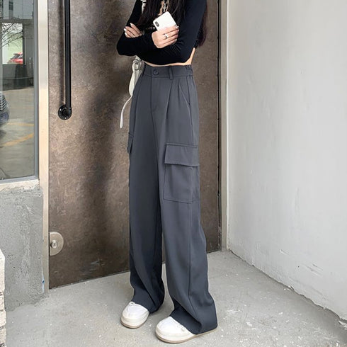カーゴパンツ レディース ベイカーパンツ おしゃれ レトロ ドレープパンツ 女性 セミワイドパンツ ミリタリーパンツ ウエストゴム ストレートパンツ 着やせ春夏秋 2YIGULI-012
