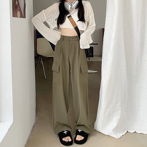 カーゴパンツ レディース ベイカーパンツ おしゃれ レトロ ドレープパンツ 女性 セミワイドパンツ ミリタリーパンツ ウエストゴム ストレートパンツ 着やせ春夏秋 2YIGULI-012