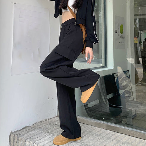 カーゴパンツ レディース ベイカーパンツ おしゃれ レトロ ドレープパンツ 女性 セミワイドパンツ ミリタリーパンツ ウエストゴム ストレートパンツ 着やせ春夏秋 2YIGULI-012