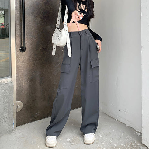 カーゴパンツ レディース ベイカーパンツ おしゃれ レトロ ドレープパンツ 女性 セミワイドパンツ ミリタリーパンツ ウエストゴム ストレートパンツ 着やせ春夏秋 2YIGULI-012