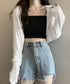 サマーカーディガン長袖ショート丈 ボレロ レディース クロップド丈 リブニットカーディガン 冷感タッチ 夏トップス 紫外線対策 サマーニット カジュアル おしゃれ 2YIGULI-017