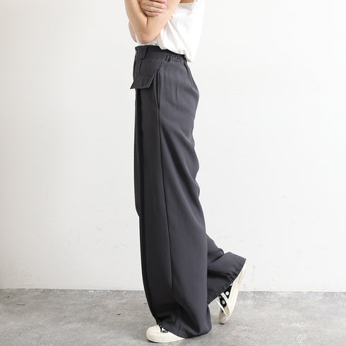 ワイドパンツ ハイウエストスラックス脚長 レディース セミワイドパンツ 体型カバー ストレートパンツ 韓国 おしゃれ 美脚ロングパンツ 着やせ オフィスカジュアル 2YIGULI-021