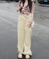 ワイドパンツレディースハイウエスト韓国風 イージーパンツ 体型カバー おしゃれロングパンツ ストリート ゆったり カジュアル ボトムス タック入り スラックス無地 2YIGULI-022