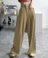 ワイドパンツレディースハイウエスト韓国風 イージーパンツ 体型カバー おしゃれロングパンツ ストリート ゆったり カジュアル ボトムス タック入り スラックス無地 2YIGULI-022