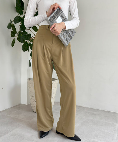 ワイドパンツレディースハイウエスト韓国風 イージーパンツ 体型カバー おしゃれロングパンツ ストリート ゆったり カジュアル ボトムス タック入り スラックス無地 2YIGULI-022
