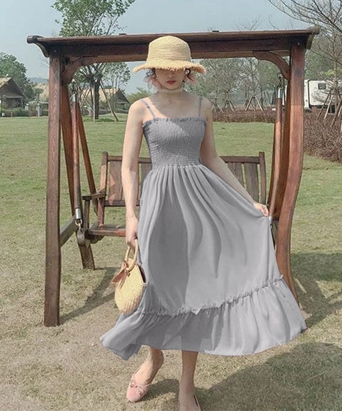 キャミワンピース カーディガン2点セット レディース フレアロングワンピ シアーカーディガン セットアップ 韓国風春夏服シャーリングワンピ 大人可愛い羽織り透け感 2YIGULI-037