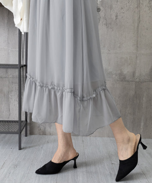 キャミワンピース カーディガン2点セット レディース フレアロングワンピ シアーカーディガン セットアップ 韓国風春夏服シャーリングワンピ 大人可愛い羽織り透け感 2YIGULI-037