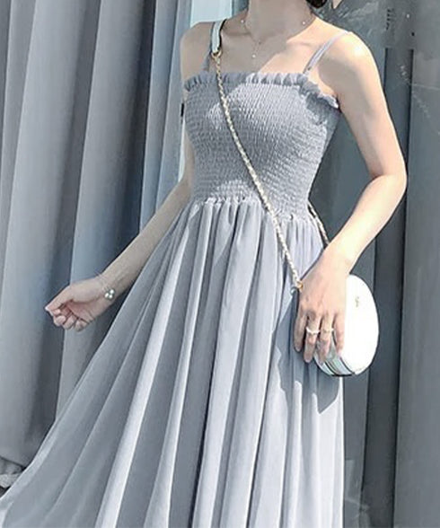 キャミワンピース カーディガン2点セット レディース フレアロングワンピ シアーカーディガン セットアップ 韓国風春夏服シャーリングワンピ 大人可愛い羽織り透け感 2YIGULI-037