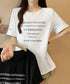 ロゴtシャツ 半袖 サマートップス韓国風 英字ロゴカットソー ラウンドネック 着やせプルオーバー おしゃれカットソー 体型カバートップス 大人カジュアル Tシャツ 2YIKE-003