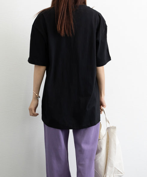 ロゴtシャツ 半袖 サマートップス韓国風 英字ロゴカットソー ラウンドネック 着やせプルオーバー おしゃれカットソー 体型カバートップス 大人カジュアル Tシャツ 2YIKE-003
