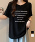 ロゴtシャツ 半袖 サマートップス韓国風 英字ロゴカットソー ラウンドネック 着やせプルオーバー おしゃれカットソー 体型カバートップス 大人カジュアル Tシャツ 2YIKE-003