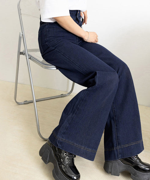 フレアデニムパンツ ハイウエスト美脚脚長 ブーツカットパンツ レディース 韓国風ジーンズ カジュアルジーパン 着やせ セミフレアパンツ ストレートデニム体型カバー 2YIKE-005