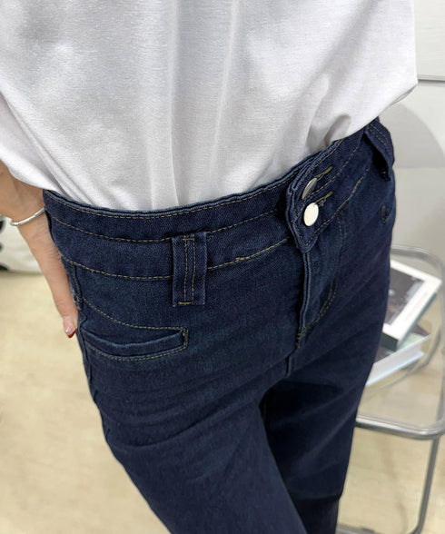 フレアデニムパンツ ハイウエスト美脚脚長 ブーツカットパンツ レディース 韓国風ジーンズ カジュアルジーパン 着やせ セミフレアパンツ ストレートデニム体型カバー 2YIKE-005