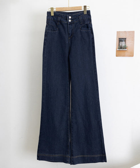 フレアデニムパンツ ハイウエスト美脚脚長 ブーツカットパンツ レディース 韓国風ジーンズ カジュアルジーパン 着やせ セミフレアパンツ ストレートデニム体型カバー 2YIKE-005