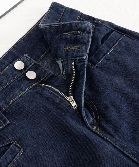 フレアデニムパンツ ハイウエスト美脚脚長 ブーツカットパンツ レディース 韓国風ジーンズ カジュアルジーパン 着やせ セミフレアパンツ ストレートデニム体型カバー 2YIKE-005