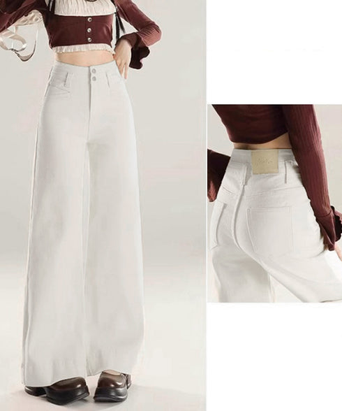 フレアデニムパンツ ハイウエスト美脚脚長 ブーツカットパンツ レディース 韓国風ジーンズ カジュアルジーパン 着やせ セミフレアパンツ ストレートデニム体型カバー 2YIKE-005