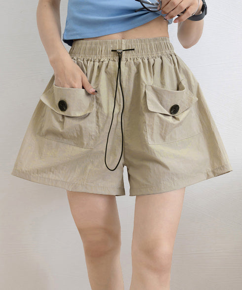 カーゴパンツレディースショートパンツ春夏 ハイウエストキュロットパンツ 涼しい 美脚脚長 イージーパンツ楽ちん おしゃれ カジュアルショーパン 着やせ短パン韓国風 2YIKE-006