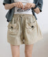 カーゴパンツレディースショートパンツ春夏 ハイウエストキュロットパンツ 涼しい 美脚脚長 イージーパンツ楽ちん おしゃれ カジュアルショーパン 着やせ短パン韓国風 2YIKE-006
