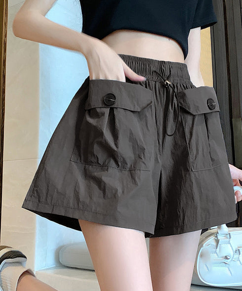 カーゴパンツレディースショートパンツ春夏 ハイウエストキュロットパンツ 涼しい 美脚脚長 イージーパンツ楽ちん おしゃれ カジュアルショーパン 着やせ短パン韓国風 2YIKE-006