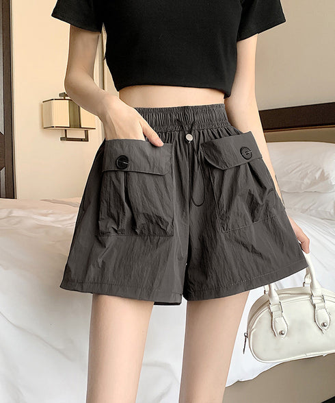 カーゴパンツレディースショートパンツ春夏 ハイウエストキュロットパンツ 涼しい 美脚脚長 イージーパンツ楽ちん おしゃれ カジュアルショーパン 着やせ短パン韓国風 2YIKE-006