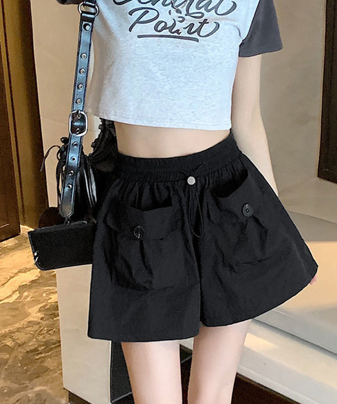 カーゴパンツレディースショートパンツ春夏 ハイウエストキュロットパンツ 涼しい 美脚脚長 イージーパンツ楽ちん おしゃれ カジュアルショーパン 着やせ短パン韓国風 2YIKE-006