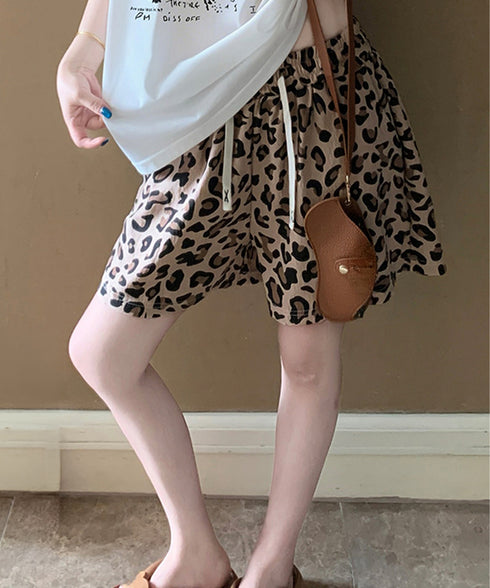 総柄ショートパンツルームウェアパンツ夏用 パジャマズボン 薄手部屋着ボトムスゆったりショーパンチェック柄ハーフパンツ 迷彩柄リラックスパンツ 楽ちんヒョウ柄短パン 2YIKE-013