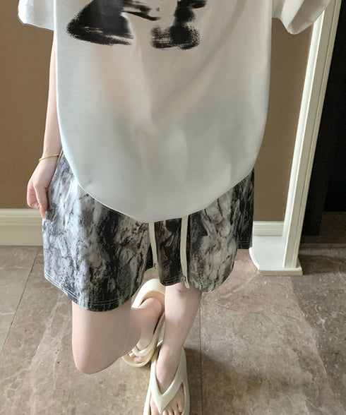 総柄ショートパンツルームウェアパンツ夏用 パジャマズボン 薄手部屋着ボトムスゆったりショーパンチェック柄ハーフパンツ 迷彩柄リラックスパンツ 楽ちんヒョウ柄短パン 2YIKE-013