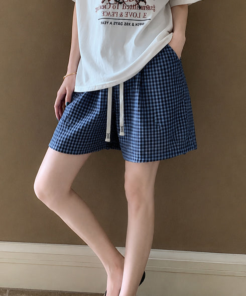 総柄ショートパンツルームウェアパンツ夏用 パジャマズボン 薄手部屋着ボトムスゆったりショーパンチェック柄ハーフパンツ 迷彩柄リラックスパンツ 楽ちんヒョウ柄短パン 2YIKE-013