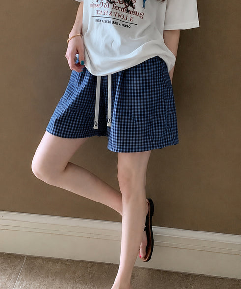 総柄ショートパンツルームウェアパンツ夏用 パジャマズボン 薄手部屋着ボトムスゆったりショーパンチェック柄ハーフパンツ 迷彩柄リラックスパンツ 楽ちんヒョウ柄短パン 2YIKE-013