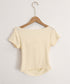 オフショルTシャツ 胸元ドレープトップス レディース ワンショルダーtシャツ サイドギャザー入り半袖カットソー着やせ 夏涼しいタイトTシャツ薄手カットソー 韓国風 2YIKE-014