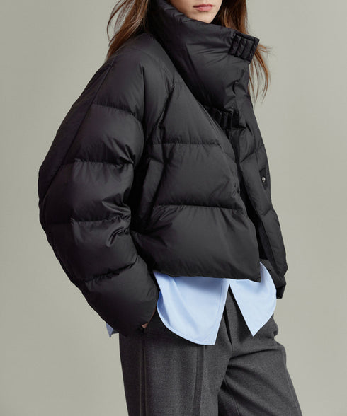 ダウンジャケット エコダウンブルゾン中綿 ショート丈冬アウター レディース 暖かい中綿ジャケット スナップボタン キルティングフェイクダウンコート 防風防寒着保温 2YIMENG-001