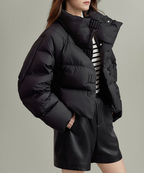 ダウンジャケット エコダウンブルゾン中綿 ショート丈冬アウター レディース 暖かい中綿ジャケット スナップボタン キルティングフェイクダウンコート 防風防寒着保温 2YIMENG-001