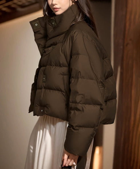 ダウンジャケット エコダウンブルゾン中綿 ショート丈冬アウター レディース 暖かい中綿ジャケット スナップボタン キルティングフェイクダウンコート 防風防寒着保温 2YIMENG-001