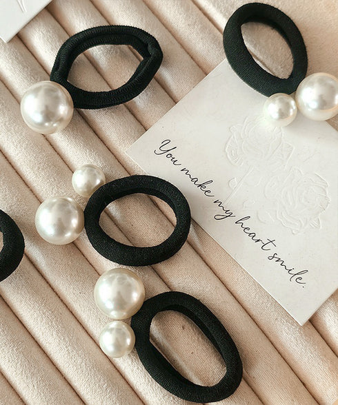 パールヘアゴム 韓国風 ヘアアクセサリー 大人可愛いヘアゴム 跡がつかない プチプラヘアアクセサリー おしゃれフェイクパール髪ゴム上品清楚 簡単ヘアアレンジグッズ 2YIQING-001