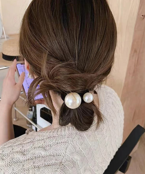パールヘアゴム 韓国風 ヘアアクセサリー 大人可愛いヘアゴム 跡がつかない プチプラヘアアクセサリー おしゃれフェイクパール髪ゴム上品清楚 簡単ヘアアレンジグッズ 2YIQING-001