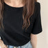 tシャツ レディース半袖ワッフルTシャツ ラウンドネック ベーシックtシャツ 韓国ファッション カットソー シンプル 無地 大人気tシャツ白黒 夏トップスおしゃれ 2YTONG-002