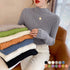 リブニットトップス プチハイネック レディース ニットプルオーバー 着やせ ニットウェア カジュアル ニットソー 着回しニットセーター 太めリブタイトニット 2YTONG-008
