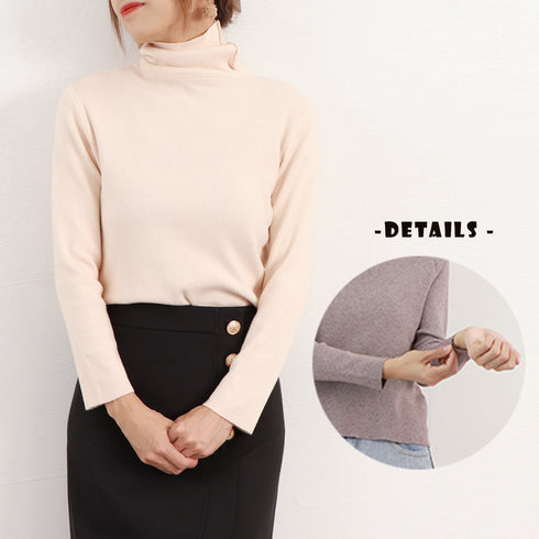 タートルネック ニットトップス 秋冬 ショート丈 ニットインナー長袖 大人可愛い ニットウエア カジュアル ニットソー シンプル ニットプルオーバー 重ね着 2YTONG-009