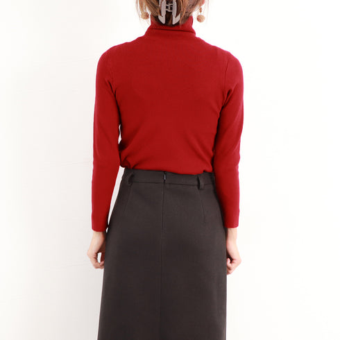 タートルネック ニットトップス 秋冬 ショート丈 ニットインナー長袖 大人可愛い ニットウエア カジュアル ニットソー シンプル ニットプルオーバー 重ね着 2YTONG-009