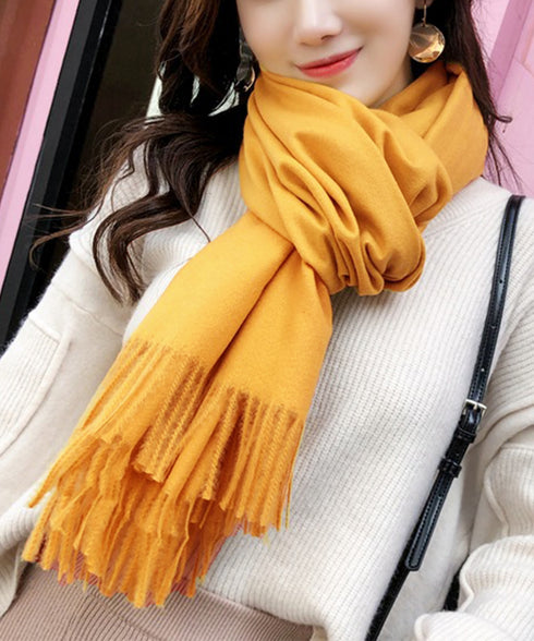 韓国マフラー カシミヤタッチ大判ストール 10色 フリンジマフラー レディース 暖かいマフラー 無地 高見え 韓国ファッション プチプラ ひざ掛け 秋冬防寒グッズ 2YUEQIAO-001