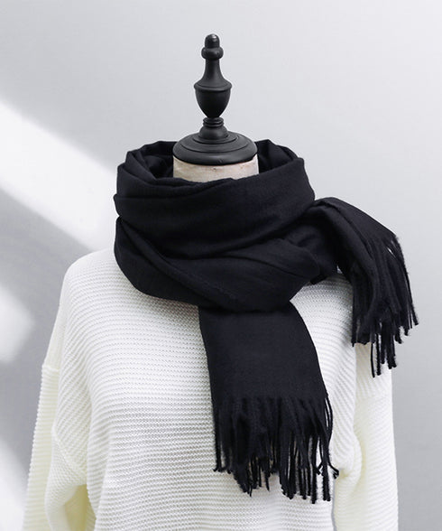 韓国マフラー カシミヤタッチ大判ストール 10色 フリンジマフラー レディース 暖かいマフラー 無地 高見え 韓国ファッション プチプラ ひざ掛け 秋冬防寒グッズ 2YUEQIAO-001