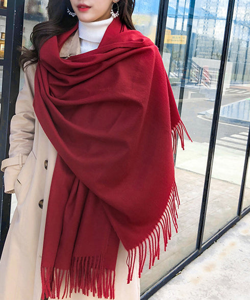 韓国マフラー カシミヤタッチ大判ストール 10色 フリンジマフラー レディース 暖かいマフラー 無地 高見え 韓国ファッション プチプラ ひざ掛け 秋冬防寒グッズ 2YUEQIAO-001