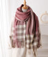 チェック柄マフラーレディース大判ストール 暖かいカシミヤ風マフラー リバーシブルフリンジマフラー大人可愛い ストライプ柄ひざ掛け秋冬肩掛け ネックウォーマー韓国風 2YUEQIAO-003