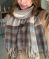 チェック柄マフラーレディース大判ストール 暖かいカシミヤ風マフラー リバーシブルフリンジマフラー大人可愛い ストライプ柄ひざ掛け秋冬肩掛け ネックウォーマー韓国風 2YUEQIAO-003