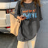 ロゴTシャツ レディース半袖ゆるtシャツ トップス ルーズ 英字ロゴ ロングTシャツ 着やせ 体型カバー プリントTシャツ 半袖 オルチャン 韓国ファッション夏服 2YUEYH-001