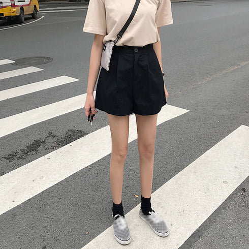 ハイウエスト ショートパンツ レディース Aライン 無地 ショーパン 短パン 韓国ファッション 美脚脚長 ホットパンツ ベーシック着やせパンツ 20代30代40代 2YUEYH-005