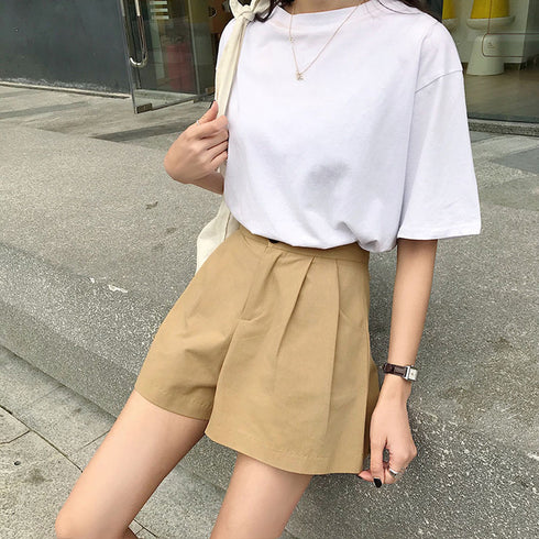 ハイウエスト ショートパンツ レディース Aライン 無地 ショーパン 短パン 韓国ファッション 美脚脚長 ホットパンツ ベーシック着やせパンツ 20代30代40代 2YUEYH-005