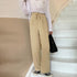 ストレートパンツ 美脚 セミワイドパンツ レディース ハイウエスト スーツパンツ 通勤 OL オフィス ロングパンツ 薄手ウエスト紐調節 ボトムス 春秋夏きれいめ 2YUEYH-009