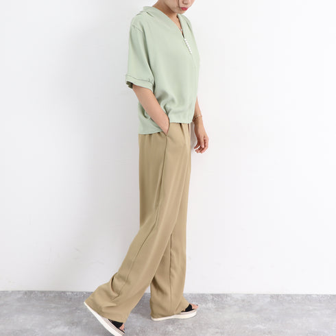 ストレートパンツ 美脚 セミワイドパンツ レディース ハイウエスト スーツパンツ 通勤 OL オフィス ロングパンツ 薄手ウエスト紐調節 ボトムス 春秋夏きれいめ 2YUEYH-009