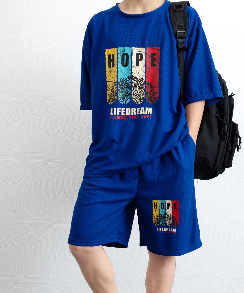 セットアップ メンズ カジュアル 夏服 ロイヤルブルー